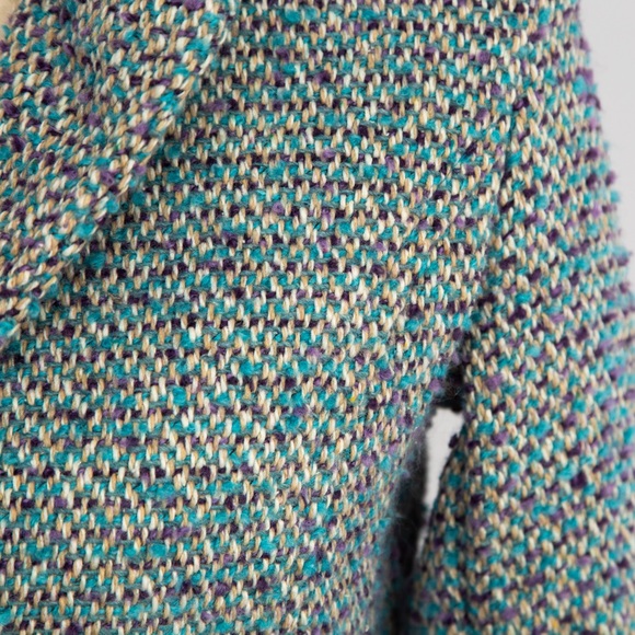 Wet Seal tweed structured fit jacket with large clear rhinestone buttons size S - Picture 8 of 12